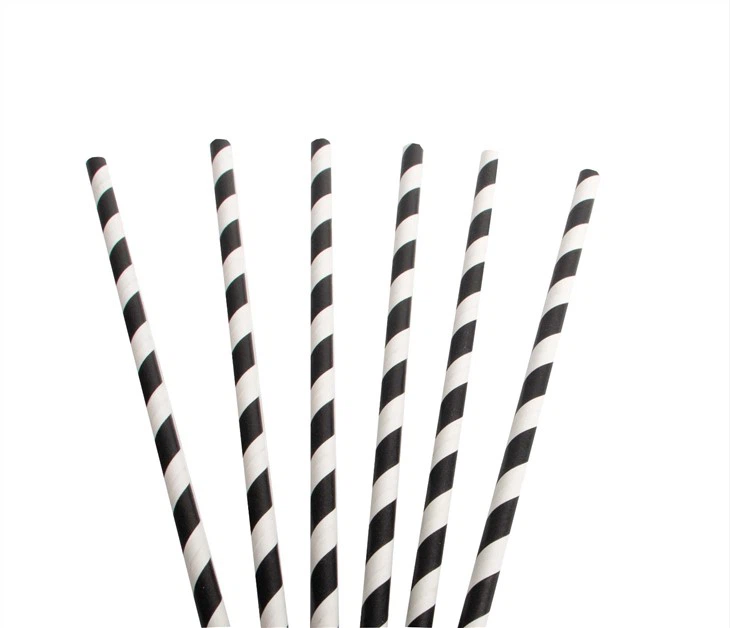 Black And White Stripe Straws